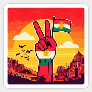 Biji kurdistan Peace and freedom Sticker